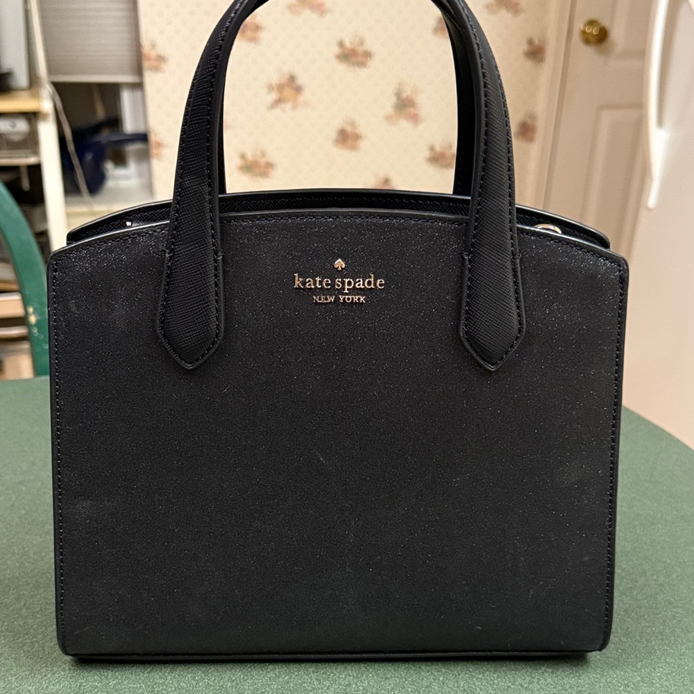 Kate Spade Classic Black  Glitter Satchel
